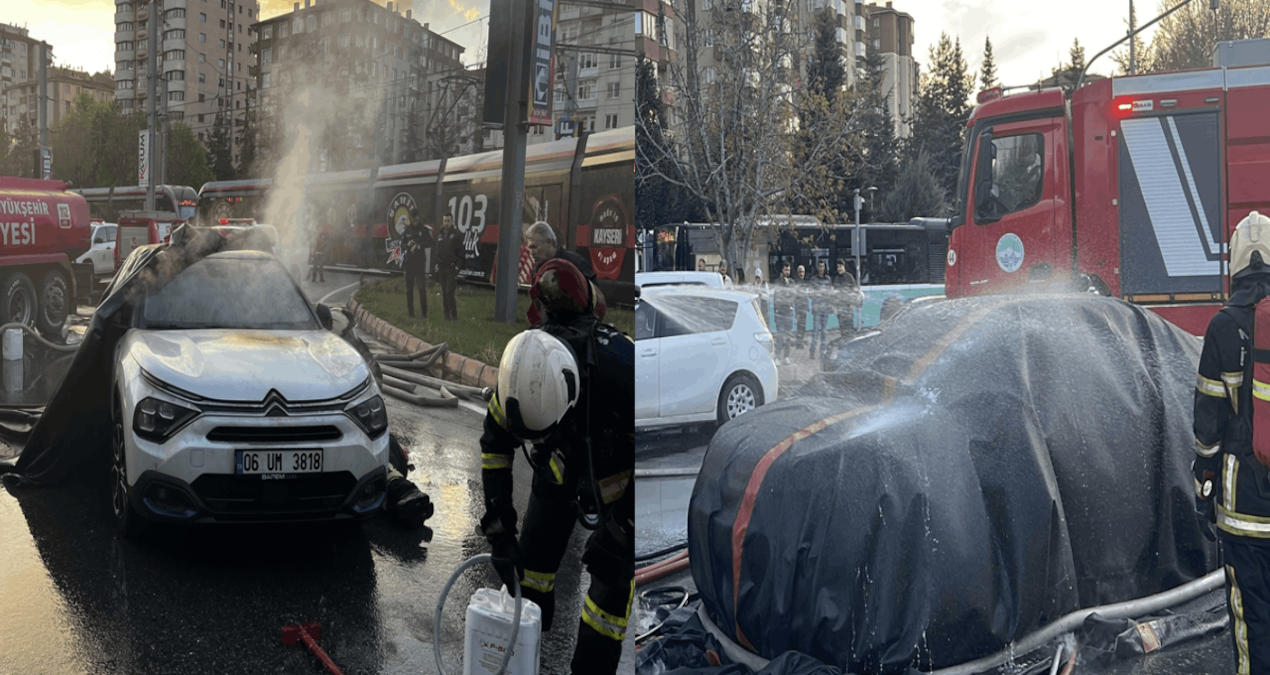 Elektrikli Araçta Yangın: İtfaiye Ekipleri Müdahale Etti